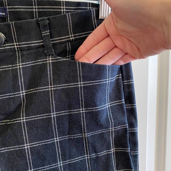 Gap Slim City Black White Windowpane Trousers Work Pants Size 4 - Picture 3 of 5